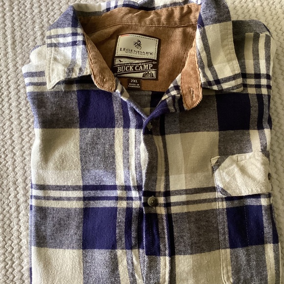 MENS 2XL LEGENDARY WHITE TAILS FLANNEL SHIRT - Picture 1 of 10